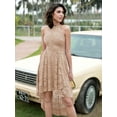 thumbnail image 2 of Dressystar Women Halter Floral Lace Cocktail Party Dress Female Knee Length Bridesmaid Dress, 2 of 10
