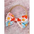 thumbnail image 4 of Infant Baby Girls Summer Shorts Sets Short Sleeve Letter Rainbow Print Romper Floral Shorts Headband, 4 of 9