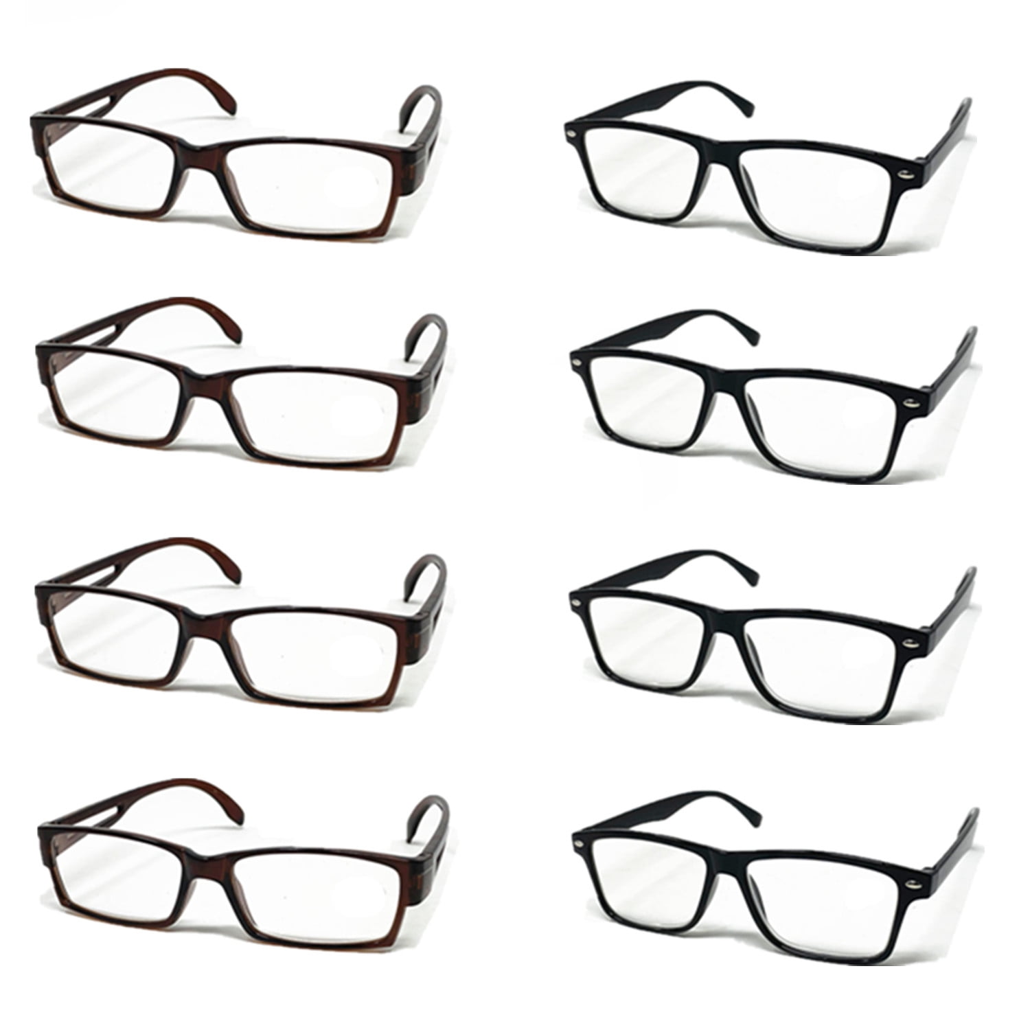 8 Pack Reading Glasses Men Women Unisex Readers Square Rectangle Frame ...