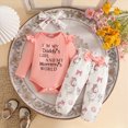thumbnail image 4 of CAUYDY Infant Girls Bodysuit Set Preemie Girl Long Sleeved Romper 3 6 9 Months 1T 2T Newborn Fall Winter Clothes Baby Picture Outfit Sizes 0-3 Months,Pink, 4 of 9