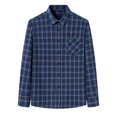 thumbnail image 1 of XDZJLR Men Shirts Long Sleeved Pure Wool Plaid Plus Size Fashion Tops, 1 of 5