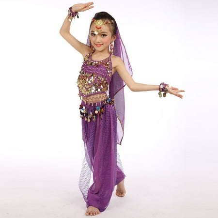 

simu Valentines Day Girls Outfits Handmade Children Girl Belly Dance Kids Belly Dancing Dance Cloth for Birthday Wedding