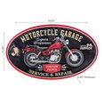 thumbnail image 2 of IH Casa Decor Embossed Oval Metal Sign Motorcycle Garage, 2 of 3