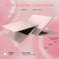 thumbnail image 6 of RNRUO 15.6" Windonws 11 Laptop, 12GB DDR5 512G SSD, Up to 3.6GHz Intel N150 Quad-Core, Office 2024 Fingerprint Backlit KB WiFi 6 BT 5.2, 1080 FHD Display for Student, Business, Home Office, Pink, 6 of 12