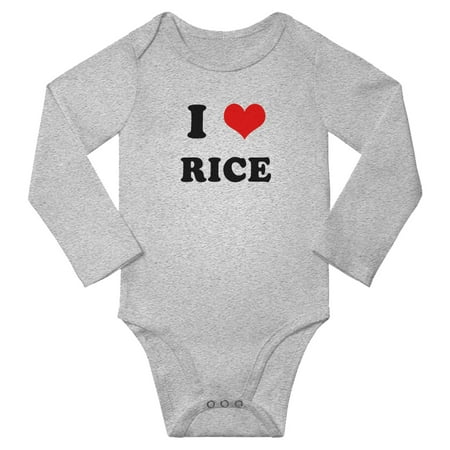 

I Heart Rice Love Food Cute Baby Long Jumpsuits Newborn Clothes (Gray 12-18 Months)
