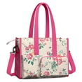 thumbnail image 2 of Teacher Tote Bag,Pioneer Flower Floral Print Pattern Teacher Utility Tote Bag,Large Work Tote Bags for Women with Multiple Pockets,Top Zipper Closure,13.8x10.6x6.7 Inch, 2 of 5