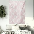 thumbnail image 3 of Damask Tapestry, Damask Pattern Royal Motif Baby Pink Floral Design Victorian Fashioned Print, Wall Hanging for Bedroom Living Room Dorm Decor, 40W X 60L Inches, Pink and White, by Ambesonne, 3 of 5