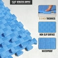 thumbnail image 4 of WF Athletic Supply 48 SQ.FT Tatami Pattern 1/2-Inch Thickness Interlocking Exercise Foam Mats, Extra Thick Eva Foam Flooring Tiles, Gym Fitness Equipment Mat, Home Protective Flooring Cushion, Blue, 4 of 9