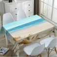thumbnail image 4 of White Shells Tablecloth Decor Ocean Tropical Beach Conch Starfish Sand Sky Table Cloth Dining Room Kitchen Table Cover 60" X 84" Oblong/Rectangle, 4 of 6