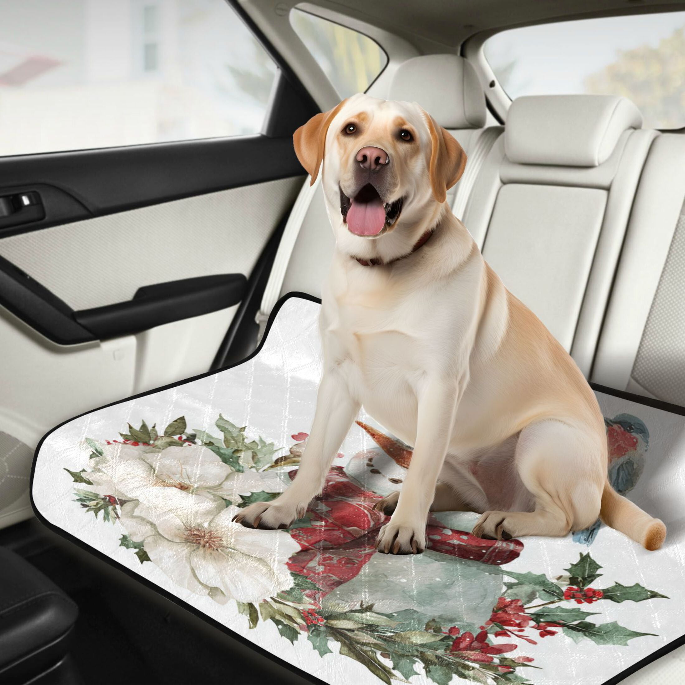 Qxltty Winter Snowman Cat litter Pads Pet Set of 2 Diaper Mats Center Anti-leakage Layer Absorbent Soft and Comfortable