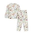 thumbnail image 2 of Uemuo Wildflower Watercolor Pattern Womens Pajama Sets,PJ Set for Women,Pajamas for Women Logo,Long Sleeve Pajama Set for Women,Soft Long Sleeve Top With Pants-Small, 2 of 9
