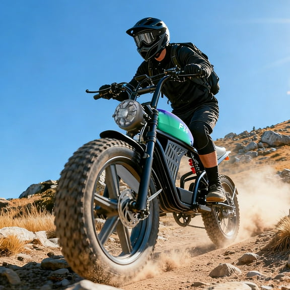 AZHAR Electric Mountain Bike for Adults, 20" Fat Tire, 48V 20Ah Battery, 2500W Peak Motor, 32MPH, UL2849 Certified Off-Road E-Bike