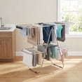 thumbnail image 1 of LEDREM 2-Tier Clothes Drying Rack, Foldable with 4 Adjustable Wings, 33 Rails, 27 Sock Clips, Free-Standing for Indoor/Outdoor Use, Silver & Blue, 1 of 10