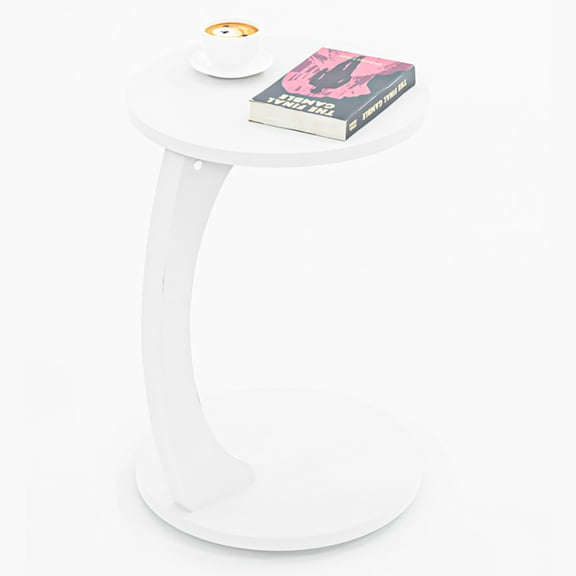 Wheeled C Table Modern Side Table, Mobile Nightstand for Sofa Bedside, Living Room, Bedroom