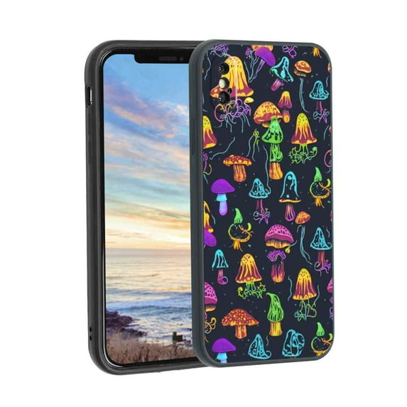Mushrooms-Shrooms-Cottagecore-3 Phone Case, Degined for iPhone XS Max Case Men Women, Flexible Silicone Shockproof Case for iPhone XS Max