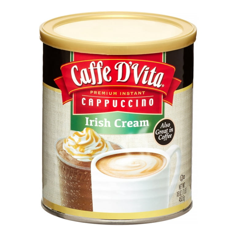 Caffe D'Vita Instant Cappuccino, Irish Cream, 16 Oz, 1 Ct