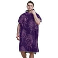 thumbnail image 5 of Hooded Beach Towel Adult Bath Poncho Towels Soft Absorbent Quick Dry for Surf Swim Pool Men Women Teens Purple Rose Line Art, 5 of 7