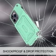 thumbnail image 2 of Allytech for iPhone 14 Plus Case - Shockproof Wallet Case with Credit Card Holder & Hidden Mirror, All-Round Protection Shockproof Phone Cover Designed for iPhone 14 Plus, Mintgreen, 2 of 6