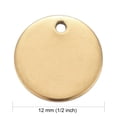 thumbnail image 3 of Ion Plating(IP) 304 Stainless Steel Charms Stamping Blank Tag Pendant Flat Round Golden 12x1mm Hole: 1.4mm, 3 of 7