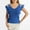 Blue, variant on V-Neck Womens Tops Short Sleeve Cold Shoulder Blouses Ruffle Solid Blue Shirts Womens Clothing