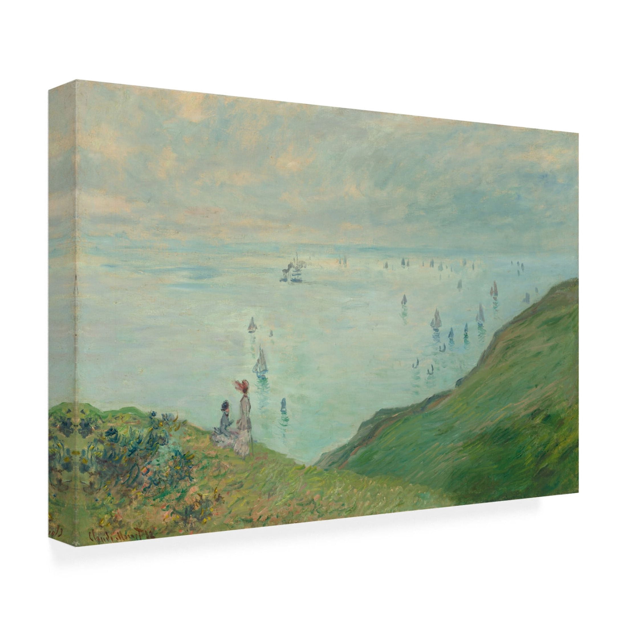 Claude Monet 'Cliffs at Pourville, 1882' Canvas Art - 47 x 30 Inches