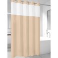 thumbnail image 2 of No Hook Shower Curtain with Snap-in Liner, Khaki Solid Color Waterproof Fabric Bathroom Curtains, Aesthetics Contemporary Luxury Bath Curtains & Mesh Top Window Stand Up Stall 36"x72", 2 of 9