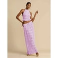 thumbnail image 6 of Women'S Backless Halter Neck Dress with Drawstring Chiffon Ruched Midi Skirt Two Piece Set S, 6 of 8