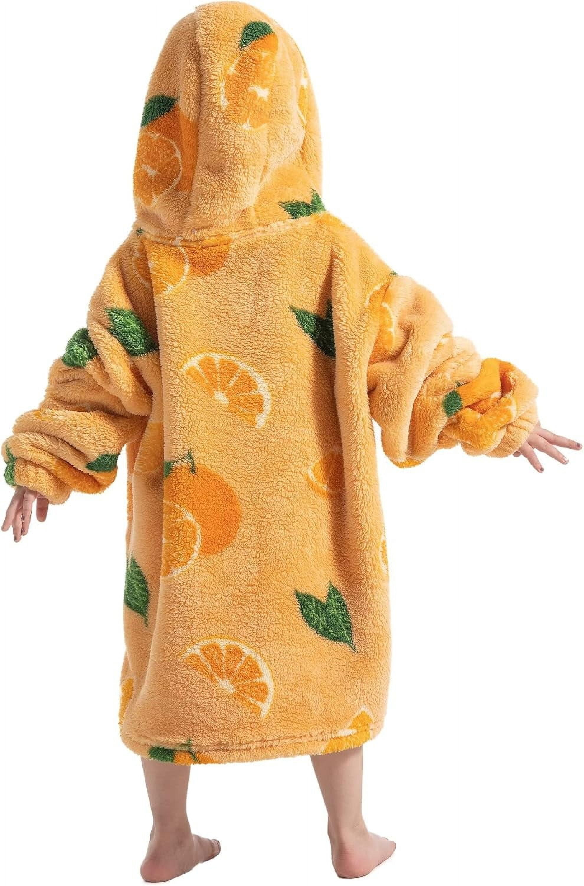 Wehilion 2-6YR Oversized Sweatshirt Hooded Blanket Sherpa Hoodie for Girls Boy Wearable Blanket Hoodie for Kids Toddlers