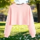thumbnail image 4 of Camisetas de Manga Larga de las Mujeres Impresas Sueltas Casuales Cuello Redondo Suéter Deportivo Top Se Ajusta Fiel Al Tamaño para Casual, Fiesta, 4 of 5