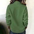 thumbnail image 7 of Hurxie Women's Solid Color Sports Casual Loose Button Lapel Hoodless Sweatshirt Top Green,L, 7 of 7
