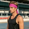 thumbnail image 2 of UJNDER Stretchy Wicking Performance Headband for Workout Training Sports Fitness Running Gym Activities Workout Headbands for Women,Hot Pink,One Size, 2 of 4