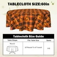 thumbnail image 6 of Halloween Round Table Cloths 60 inch Pumpkin Circular Tablecloth Orange Buffalo Plaid Circle Table Cloths for Dining Tables Decoration Ollipop Candy Fall Autumn, 6 of 6