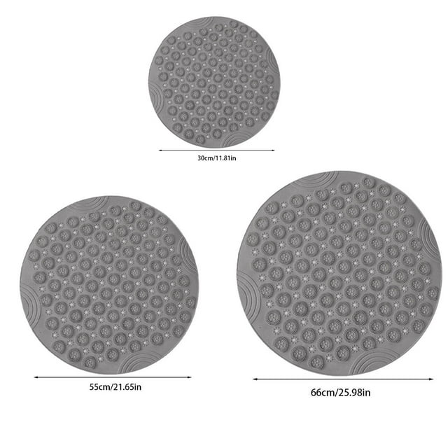 mmirethe PVC Machine Washable Non-slips Shower Mat For Safe And Durable Shower Machine Washable - Durable And Soft grey 30cm*30cm 1 grey,1 66cm*66cm