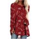 thumbnail image 2 of ICHUANYI Liquidación Camiseta de manga larga con estampado navideño y cuello redondo para mujer ICHUANYI WER202308245240, 2 of 5