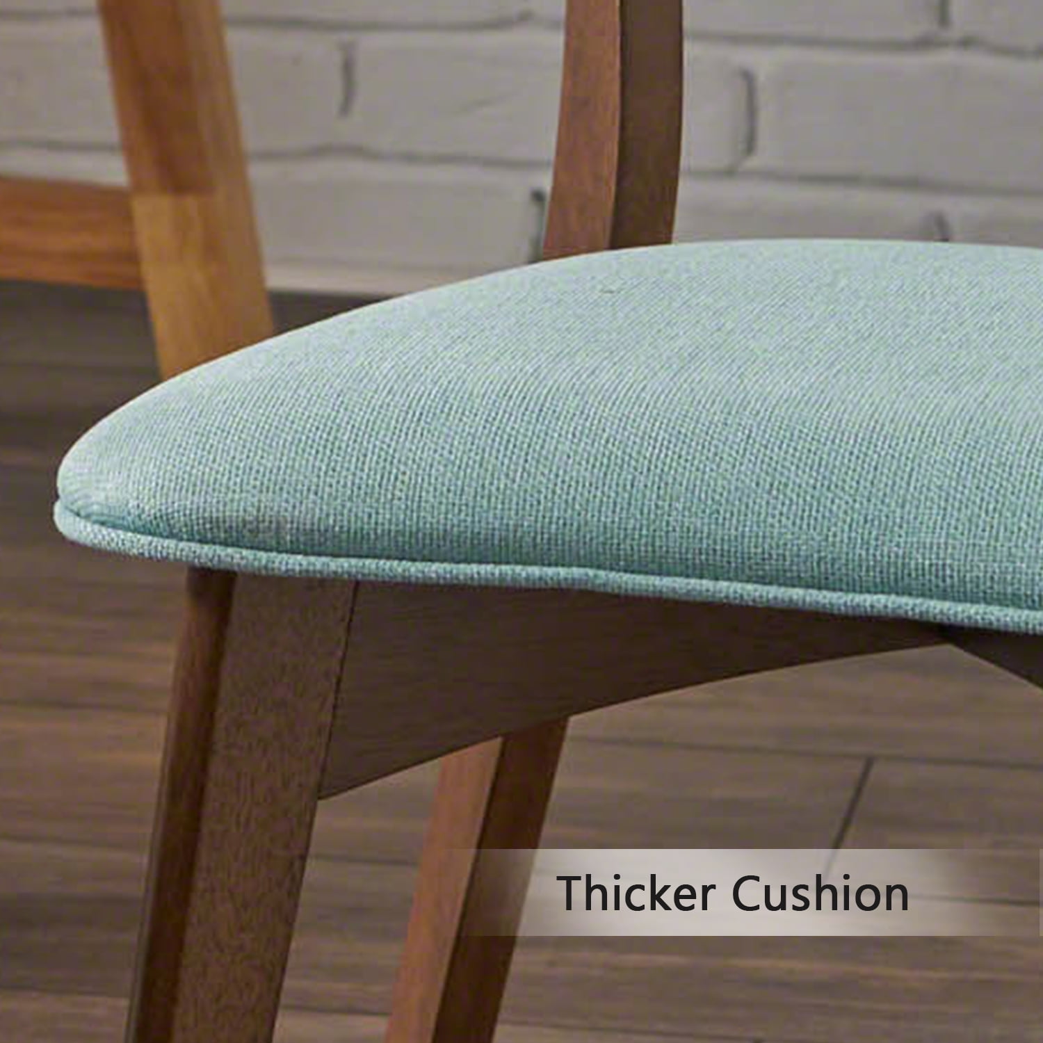 Kadyn Mid-Century Modern Fabric Dining Chairs, Upholstered Fabric Dining Chairs with Back, Indoor Kitchen Chair for Dinning Room, 2-Pcs Set, Mint