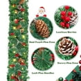 thumbnail image 3 of Artificial Christmas Garland Christmas Flocking Snowflake Rattan 270CM/106IN with Pinecone and Red Berries Mixed Artificial Encryption Falling Snow Rattan, 3 of 8