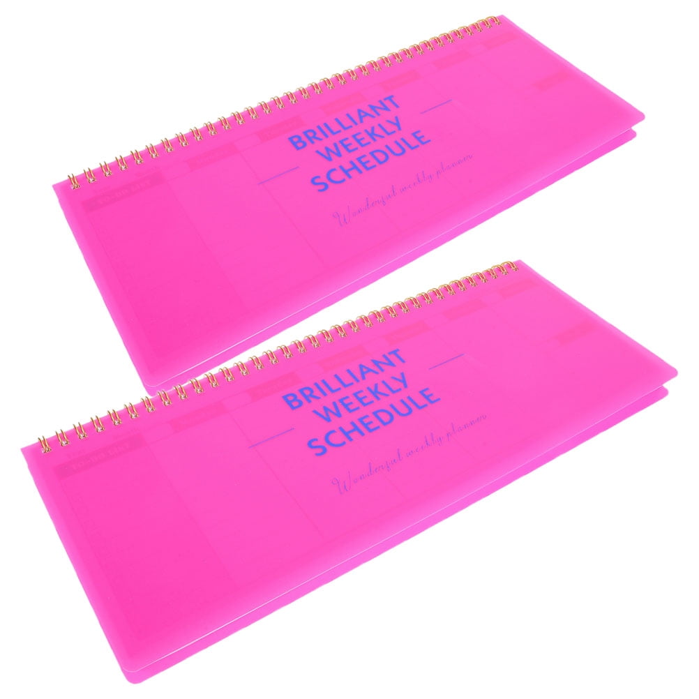 DEEPCRAFF 2-Pack Rosy Weekly Planner Notepad for Office Use with Elegant Minimalist Design and Organized Scheduling