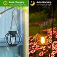 thumbnail image 3 of KISPATTI Solar Lanterns Outdoor Lights, 2 Pack Metal Solar Lantern Lights, Hanging Solar Lights Outdoor Waterproof, Auto On/Off Outdoor Solar Lights for Yard Garden Patio Pathway Decor, Black, 3 of 8