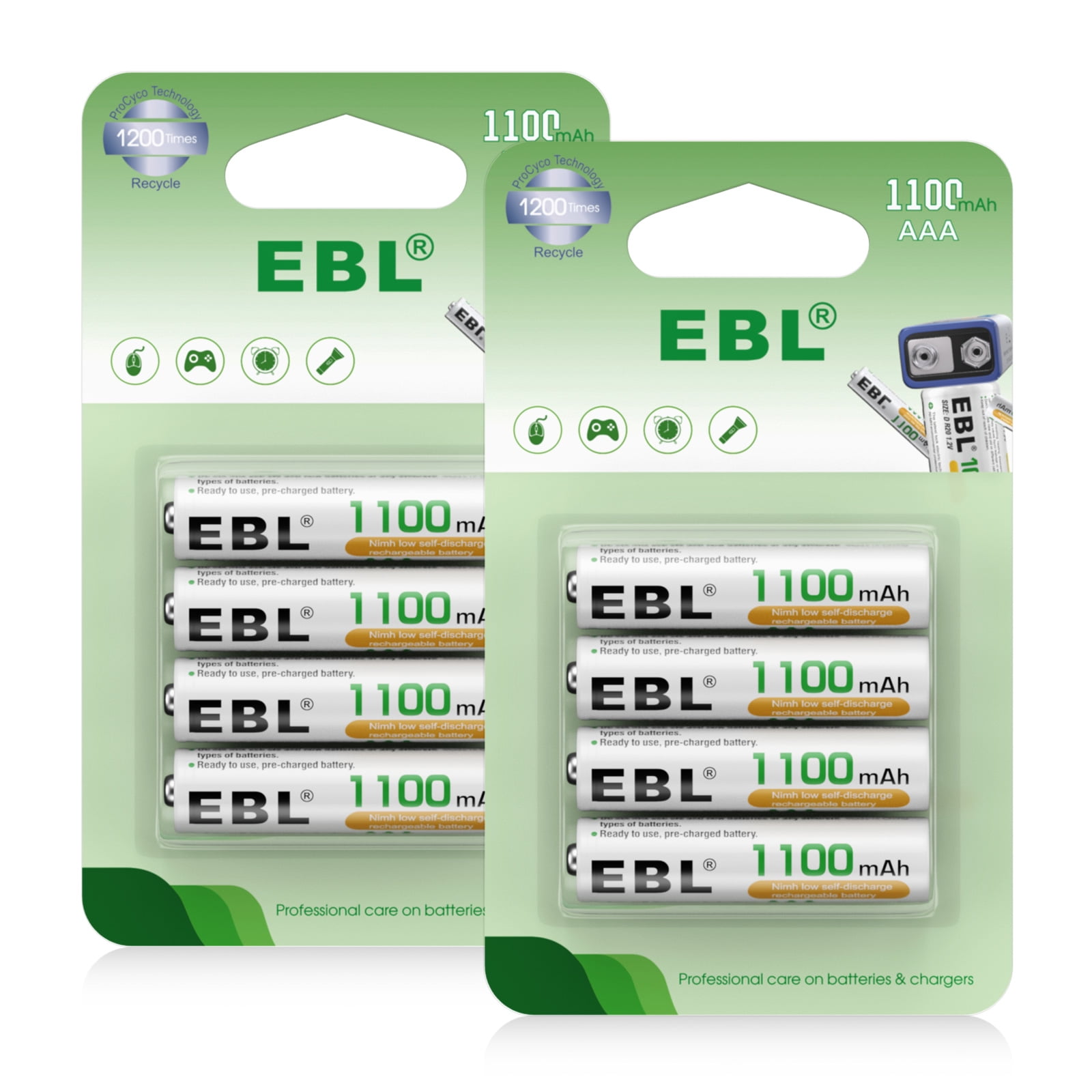 EBL Rechargeable AAA Batteries 1100mAh NiMH Triple A Batteries