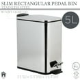 thumbnail image 5 of Bath Bliss Slim 1.3 gal Step Pedal Bathroom Wastebasket, Stainless Steel, 5 of 6