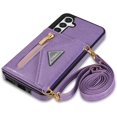 thumbnail image 4 of Compatible with Samsung Galaxy A54 5G Wallet Case with Card Slot  Flip Leather Shockproof Zipper Protective Handbag with Crossbody Strap for Galaxy A54 5G Case Wallet(Purple-6.4 inch), 4 of 8