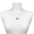 thumbnail image 2 of Delight Jewelry Silver-tone Royal Blue ''Big Sister'' with Heart - Large Goldtone Crystal Initial - F - Charm Necklace, 17.5"+2", 2 of 4