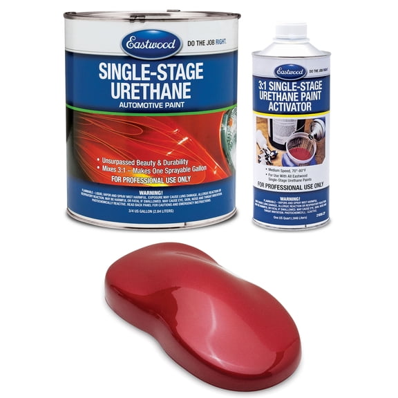 Eastwood 3:1 Molten Red Metallic Single Stage Urethane Automotive Spray Paint 1 Sprayable Gallon Kit