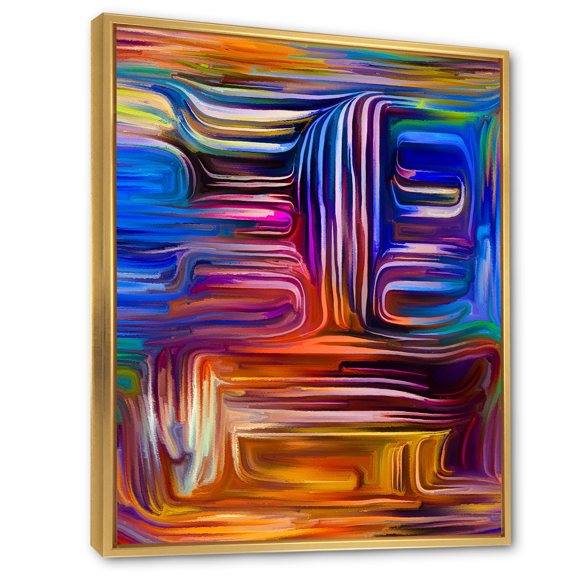 Designart 'Colour Spiral Fusion V' Modern Framed Canvas Wall Art Print