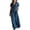 Blue, variant on Women's Collared Short Sleeve Button Down Maxi Shirt Dress Solid Waist Gathered Flowy Long Dress with Pockets