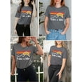 thumbnail image 6 of XCHQRTI Mountain Heartbeat Tshirt Graphic Tees Women Ladies Tee Shirts Short Sleeve, 6 of 9