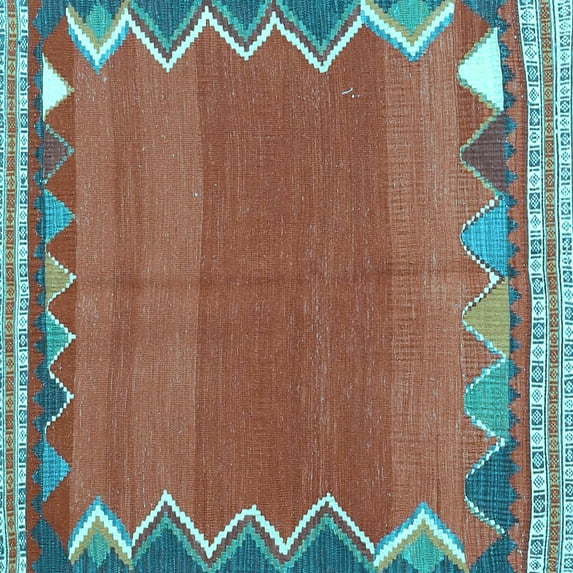Ahgly Company Indoor Square Oriental Light Blue Traditional Area Rugs, 5' Square