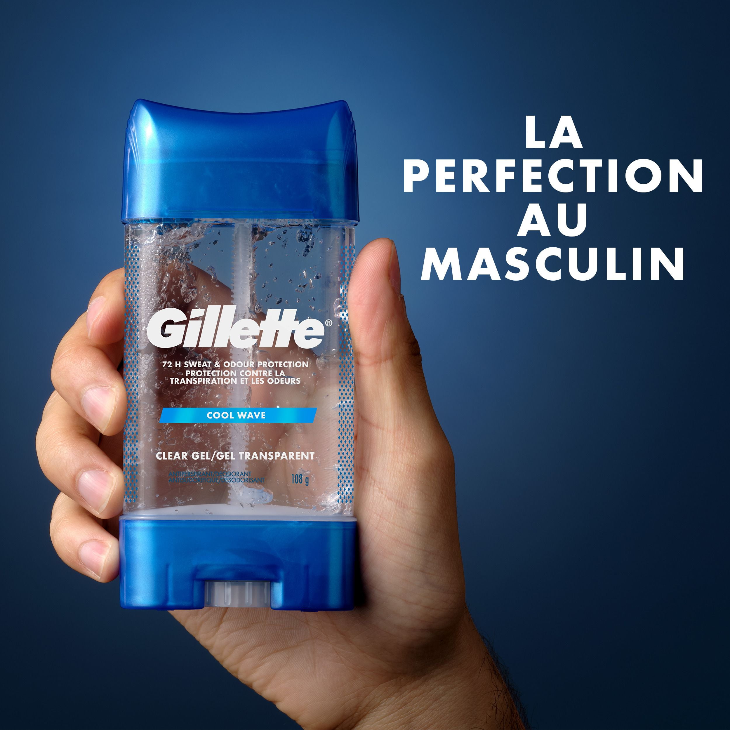 Gillette Antiperspirant and Deodorant for Men, Clear Gel, Cool Wave, 108g