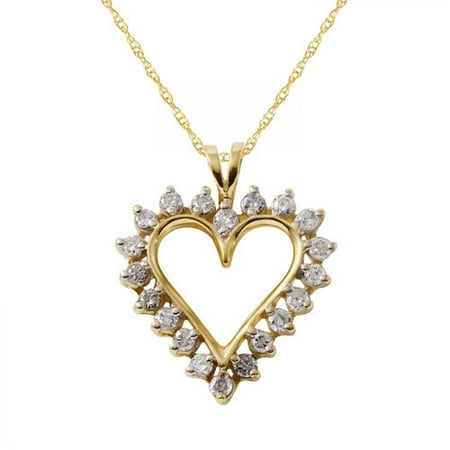 Ladies 1 Carat Diamond 10k Yellow Gold Necklace