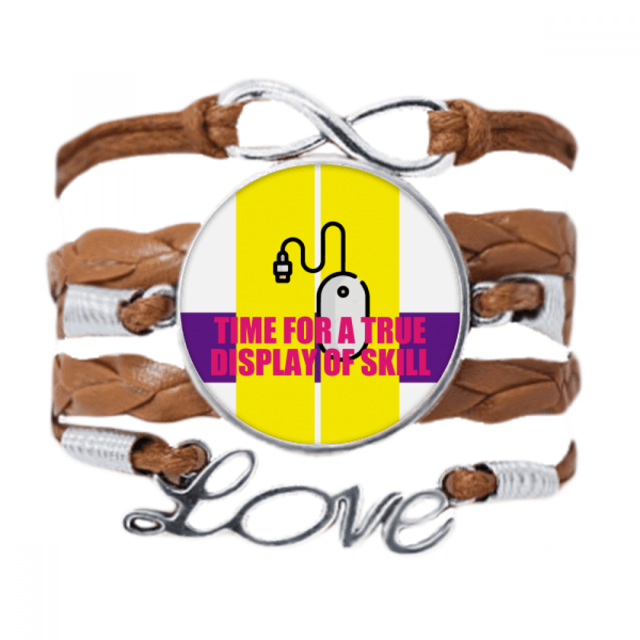 Tiempo para un cierto display de habilidad Pulsera de cuero Negro trenzado pulsera de cuerda de amor Unbranded M